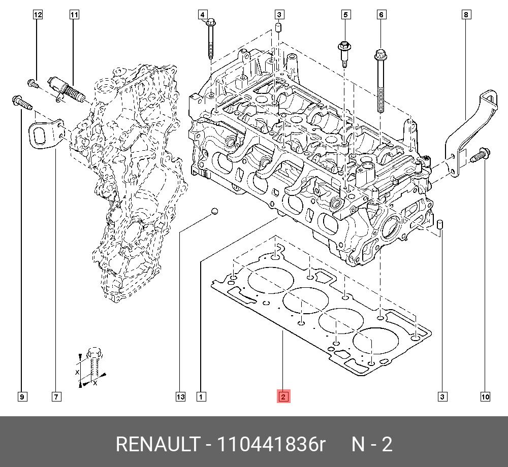 Прокладка головки блока цилиндров - Renault 110441836R