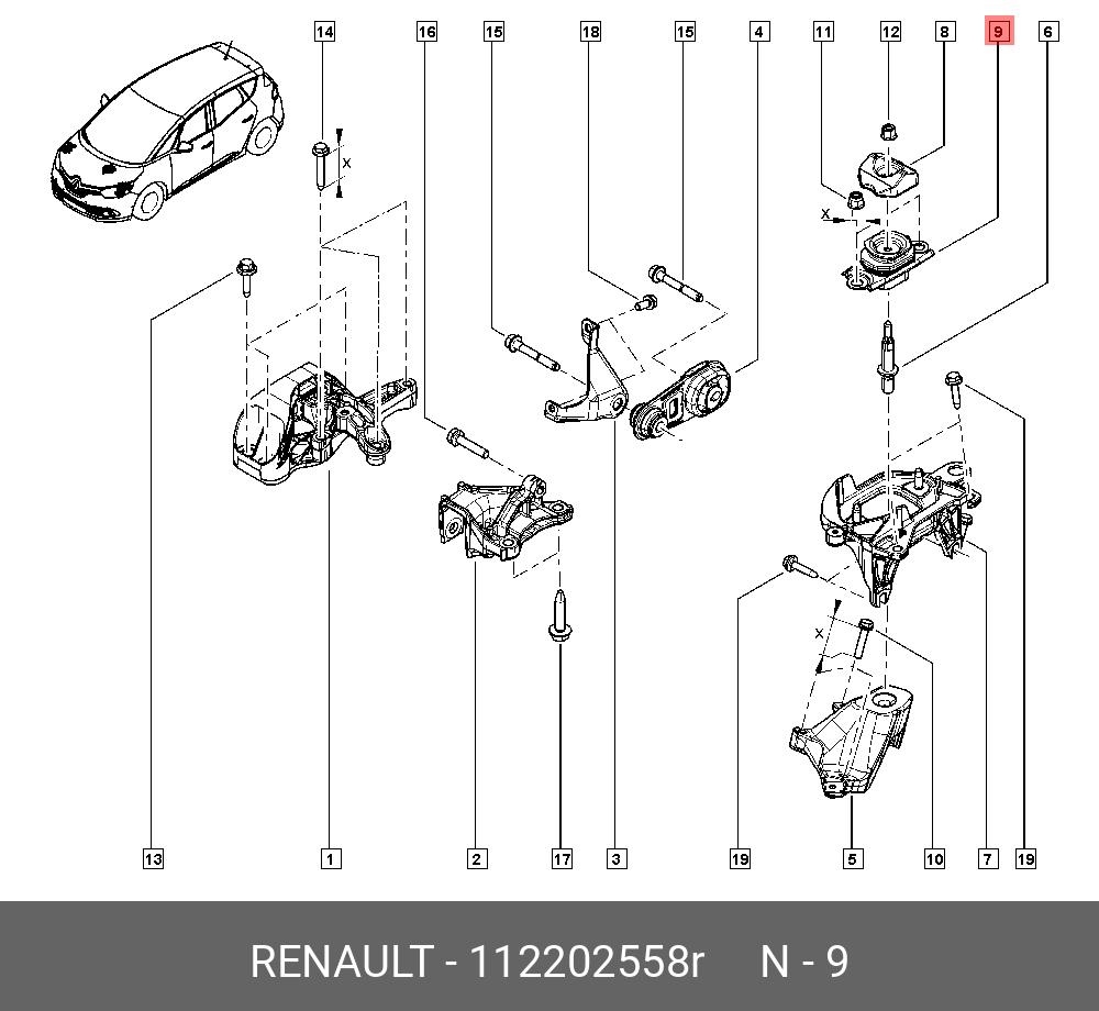 Подушка двигателя - Renault 112202558R