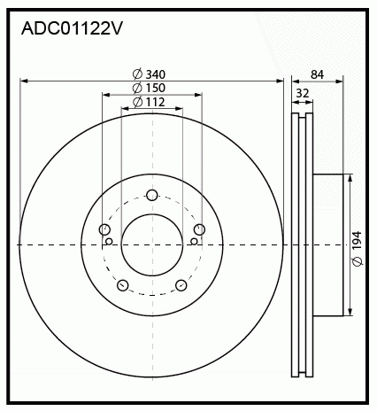 Диск тормозной | перед | - Allied Nippon ADC01122V