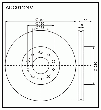 Диск тормозной | зад | - Allied Nippon ADC01124V