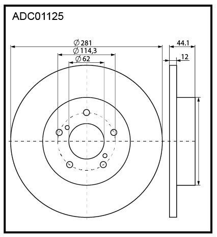 Диск тормозной | зад | - Allied Nippon ADC01125