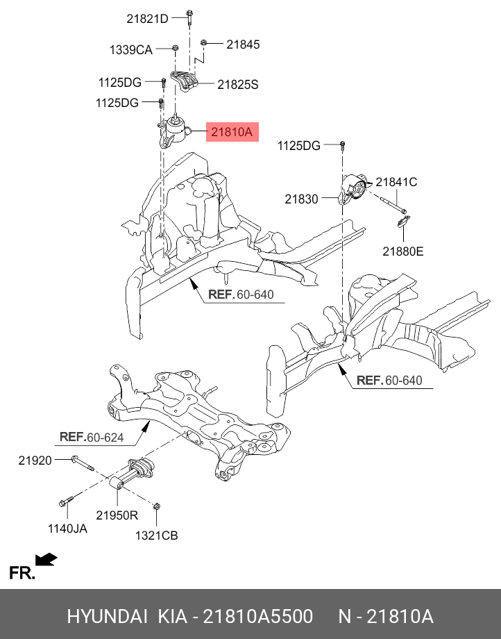 Опорный узел двигателя - Hyundai/Kia 21810-A5500