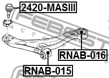 Опора шаровая переднего нижнего рычага перед прав лев Febest 2420-MASIII 1770₽