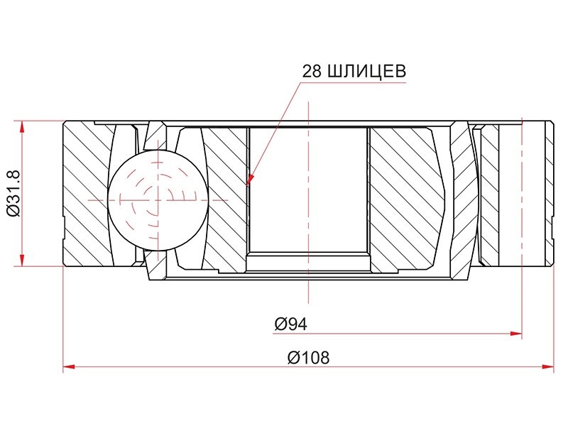 Шрус внутренний | перед лев | - SAT VW022F2