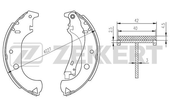 Колодки торм бараб задн fiat siena 178_ 00- Zekkert BK-4299 FIAT ALBEA 3103₽