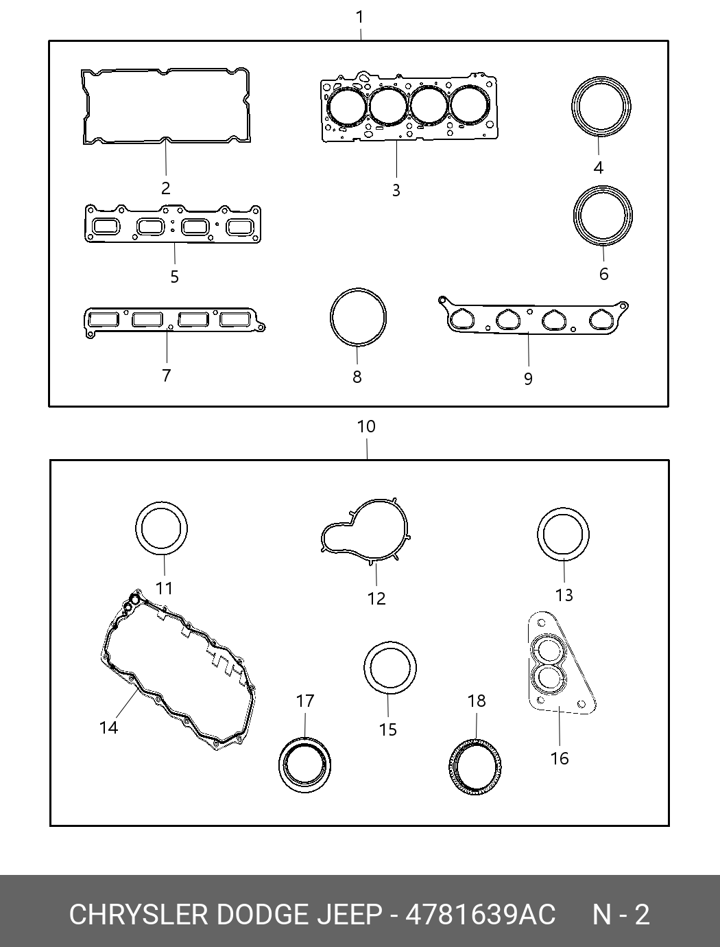 Прокладка клапанной крышки - Chrysler 04781639AC