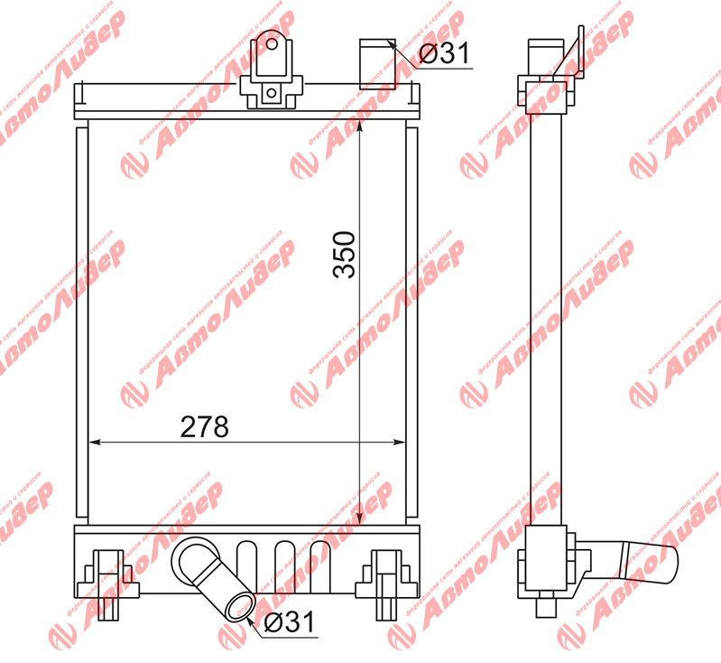 Радиатор ty-kdh200s-1226 - AUTOLEADER TYKDH200S1226