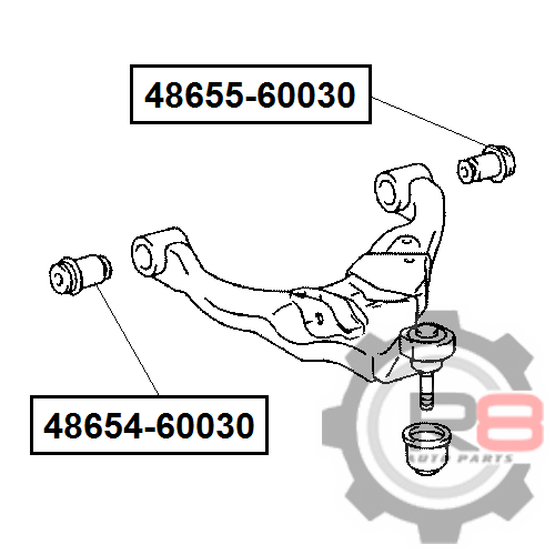 Сайлентблок 48655-60030* R8 | перед | - R8 R84865560030
