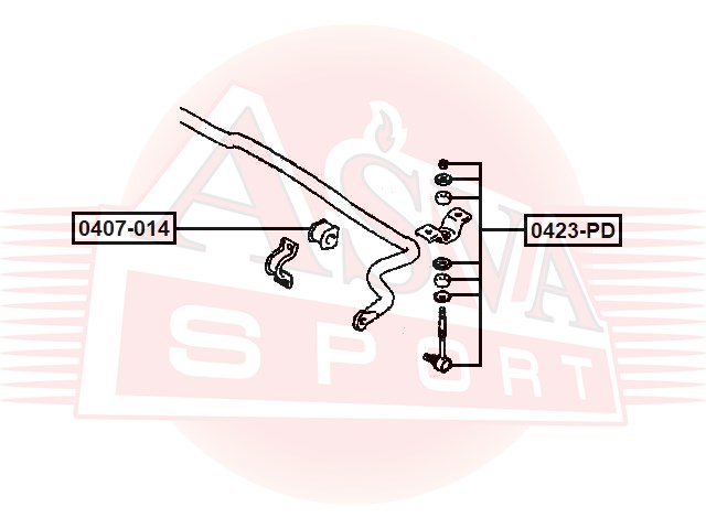 Тяга стабилизатора задняя | зад прав/лев | - Asva 0423-PD