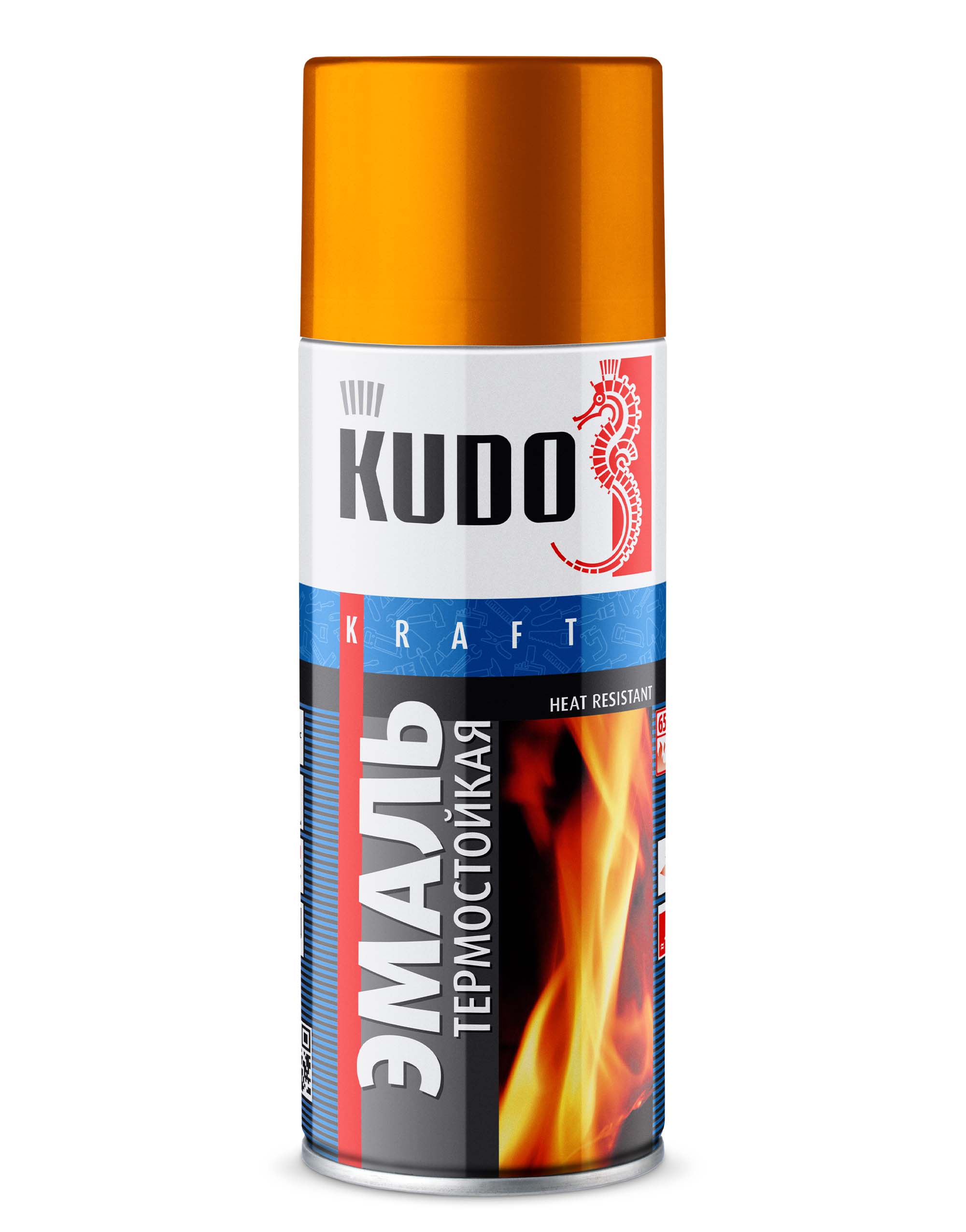 Эмаль термостойкая Золотая 520 мл - KUDO KU-5007