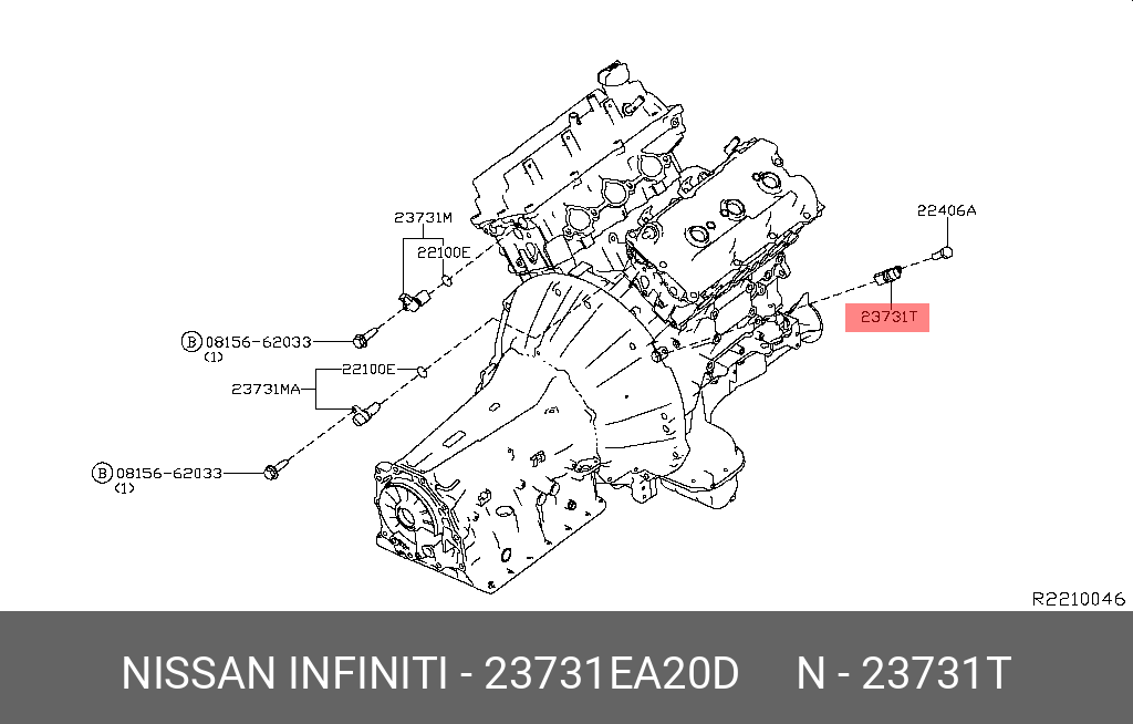 Датчик положения коленвала - Nissan 23731-EA20D