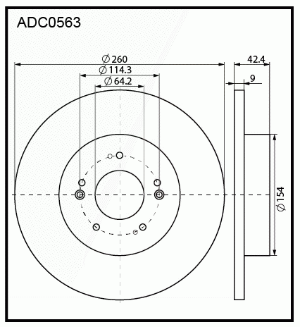 Диск тормозной | зад | - Allied Nippon ADC0563