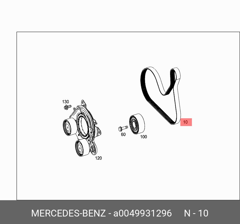 Ремень поликлиновый - Mercedes A0049931296
