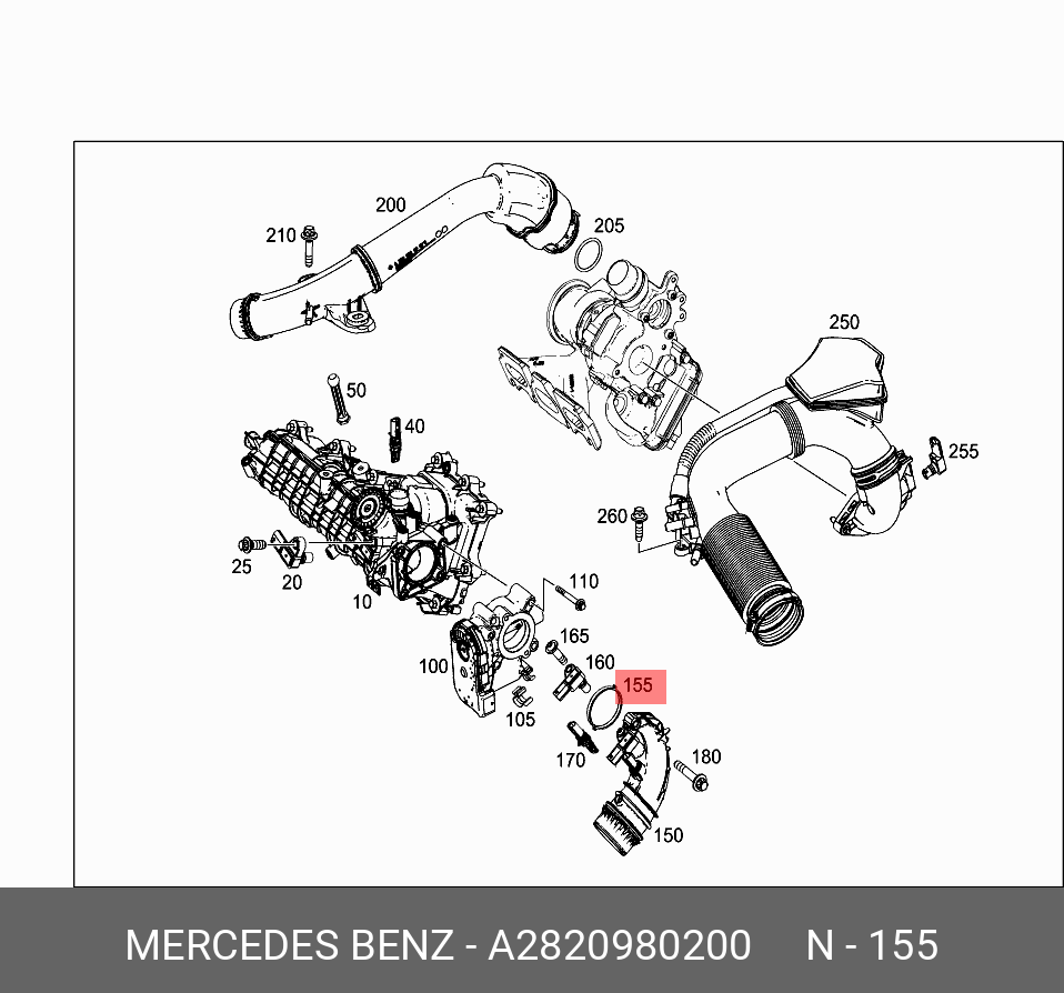 Прокладка двигателя - Mercedes A2820980200