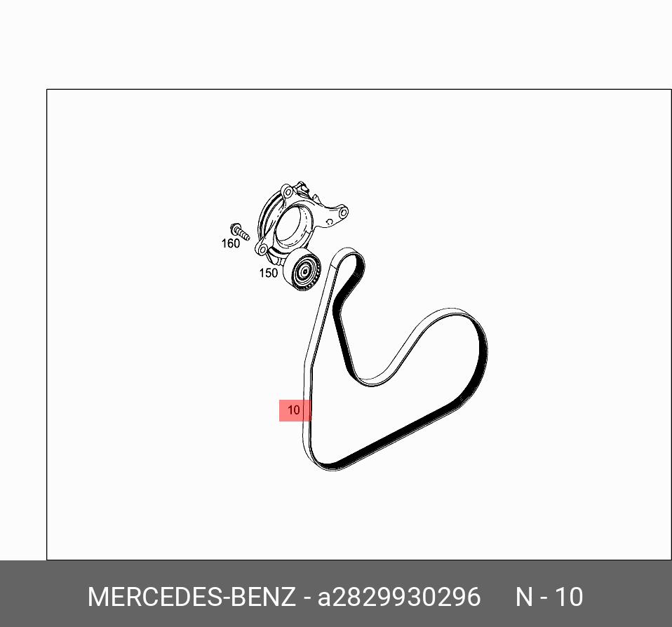 Ремень ручейковый - Mercedes A2829930296