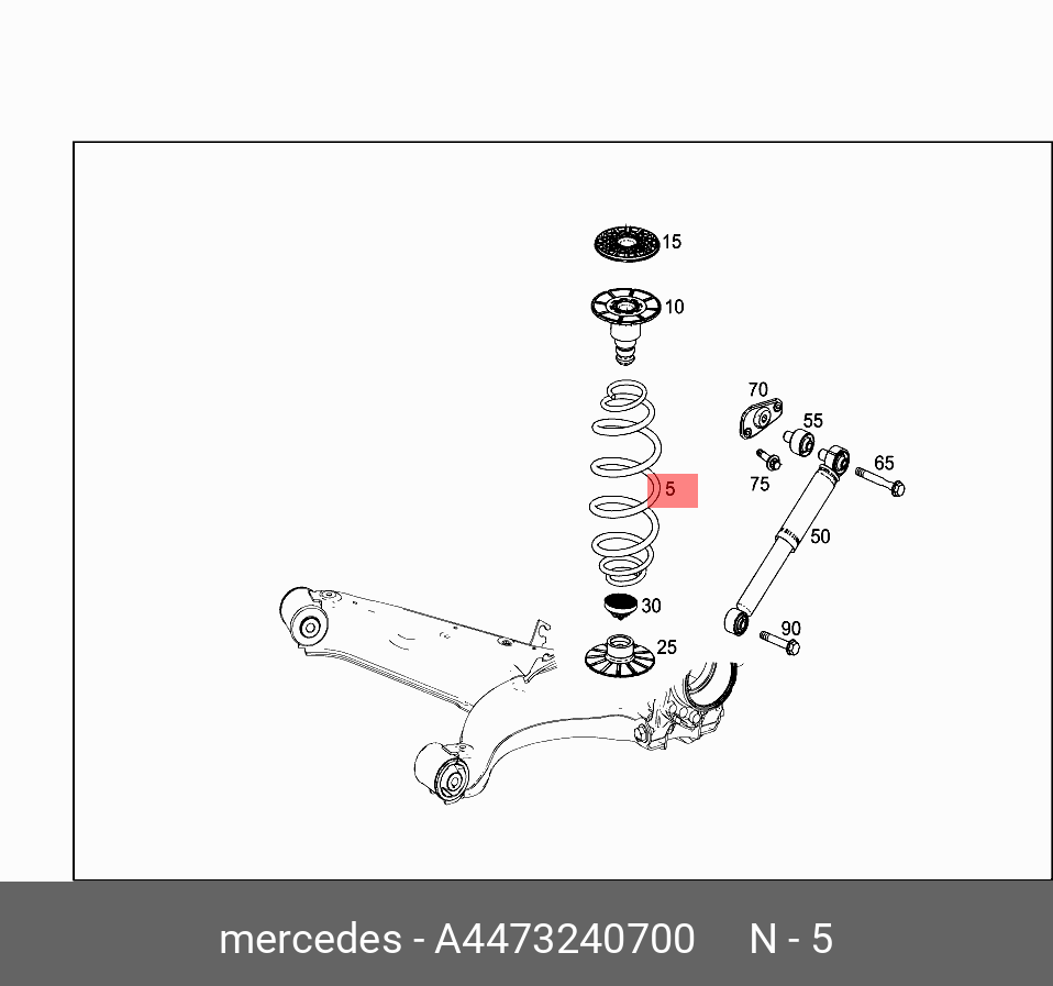 Пружина подвески - Mercedes A4473240700