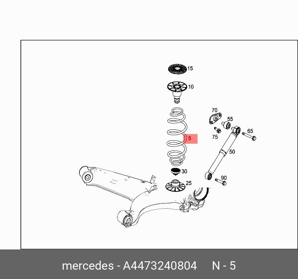 Пружина подвески винтовая - Mercedes A4473240804