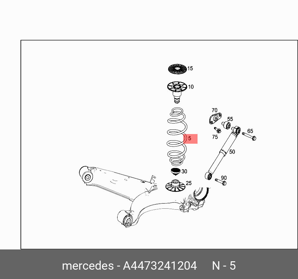 Пружина винтовая подвески - Mercedes A4473241204