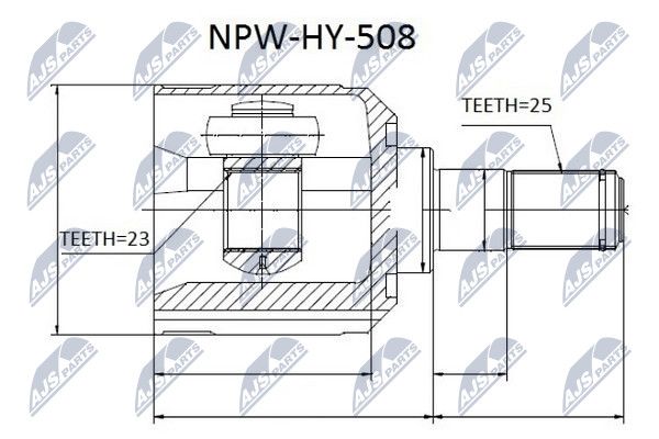 NTY шрус наружный | перед | - NTY NPW-HY-508