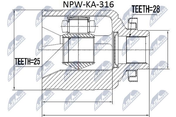 NTY шрус наружный - NTY NPW-KA-316