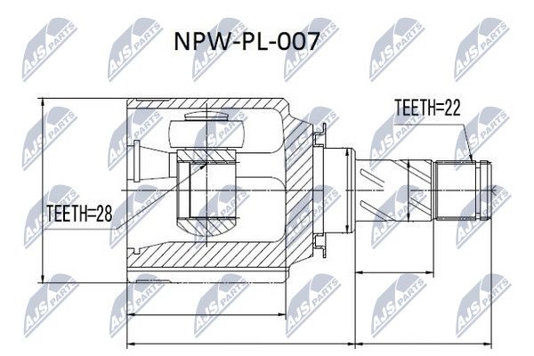 NTY шрус наружный - NTY NPW-PL-007