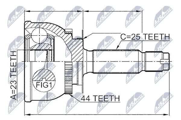 NTY шрус наружный - NTY NPZ-HY-549