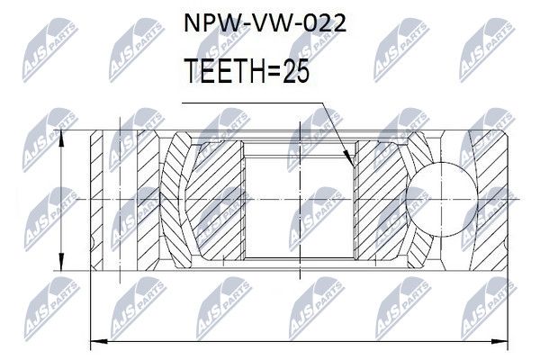 NTY шрус  приводного вала - NTY NPW-VW-022