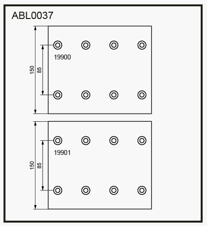 Накладки тормозные,комплект STD / WVA (19900/19901) HCV - Allied Nippon ABL0037