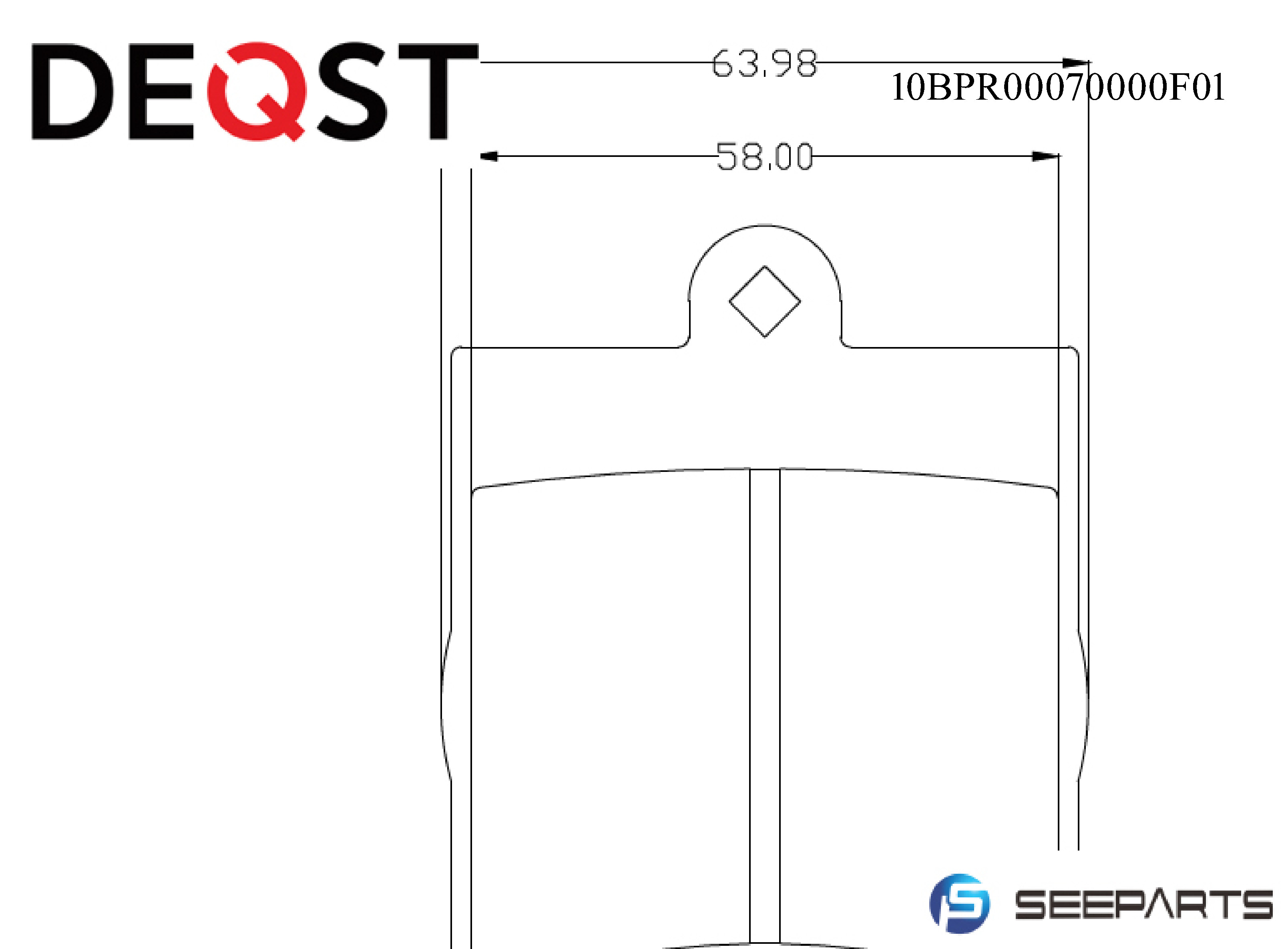 Колодки тормозные дисковые - Deqst 10BPR00070000