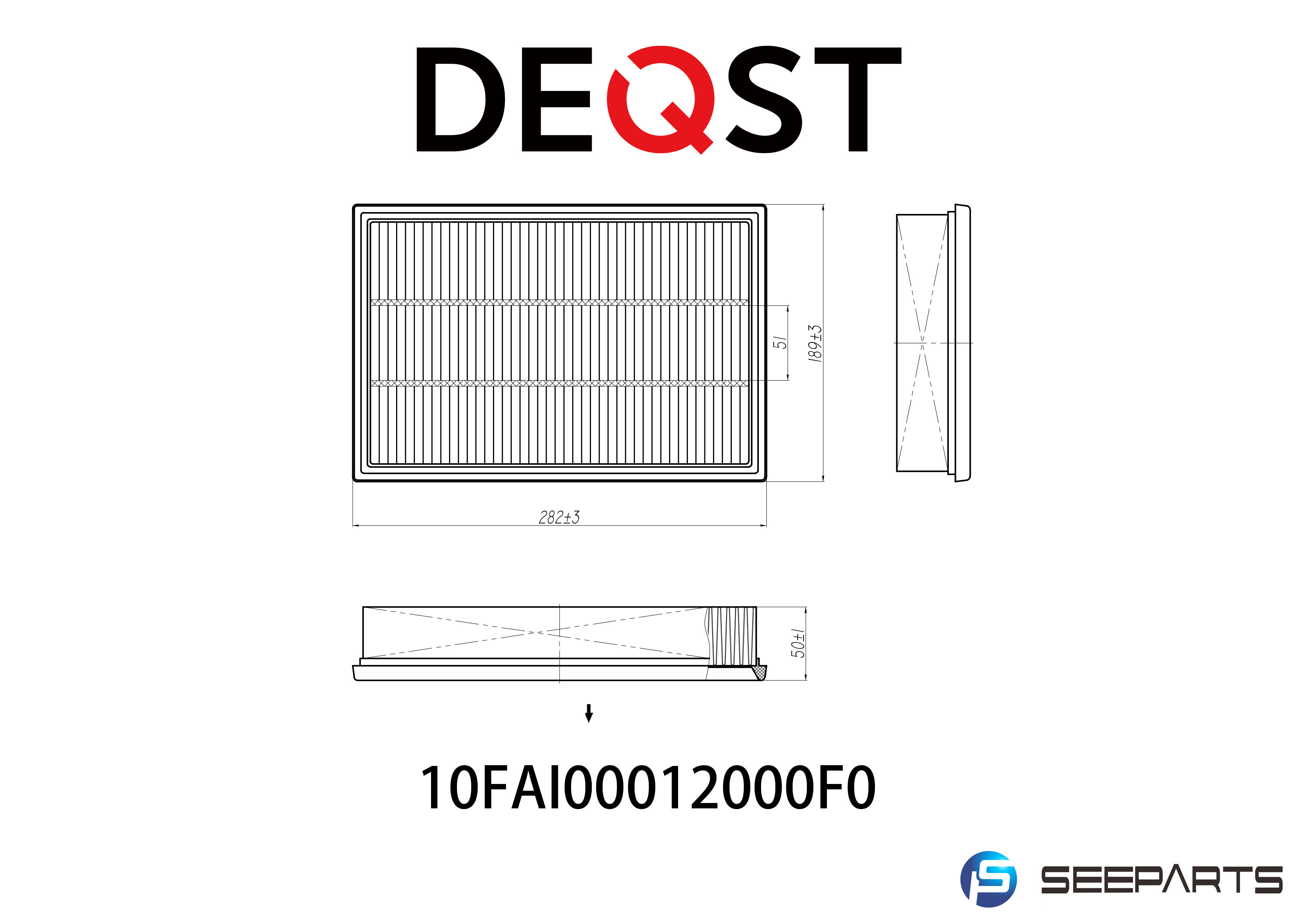 Фильтр воздушный - Deqst 10FAI00012000