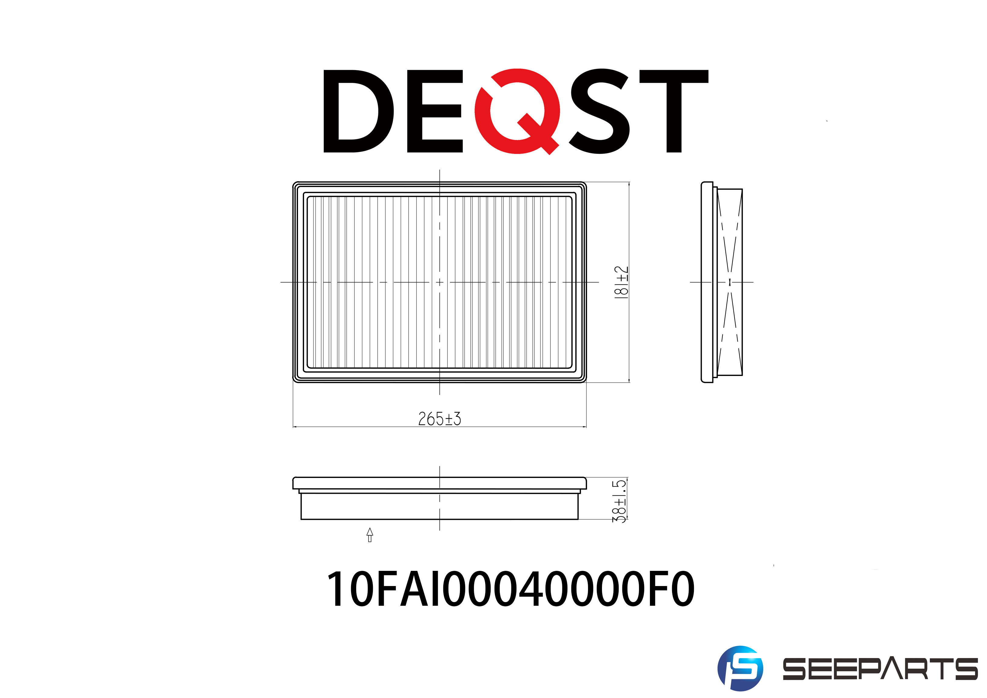 Фильтр воздушный - Deqst 10FAI00040000