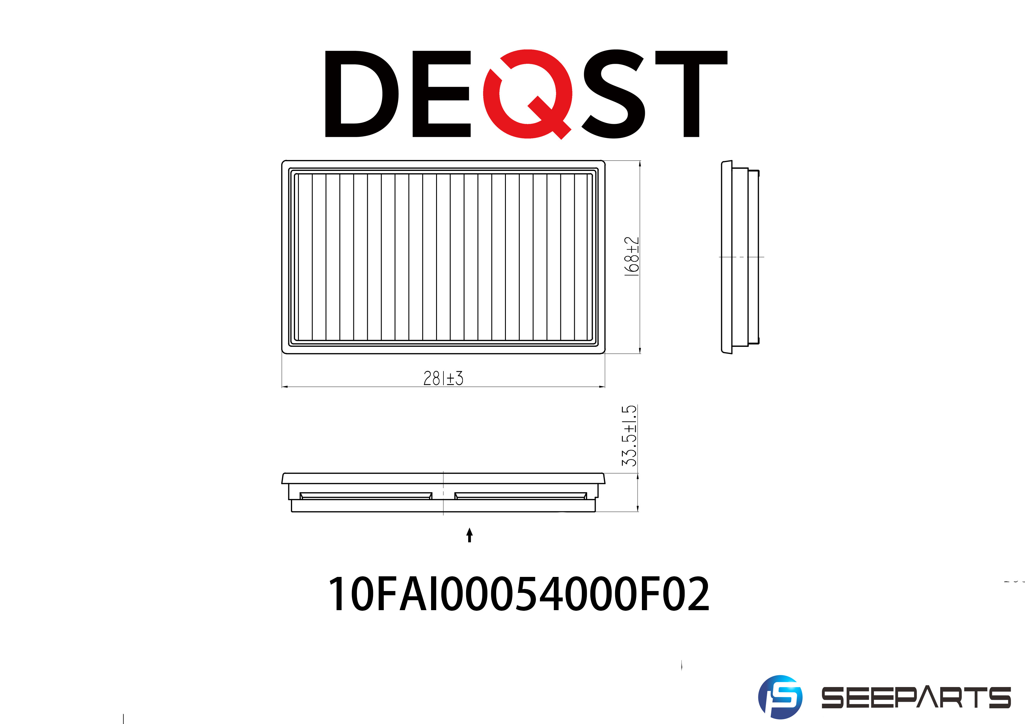 Фильтр воздушный - Deqst 10FAI00054000