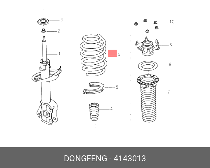 Пружина передняя правая - DONGFENG 4143013