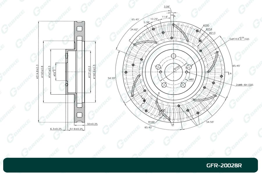 Диск тормозной перфорированный вентилируемый g-brake gfr-20028r правый - G-brake GFR20028R