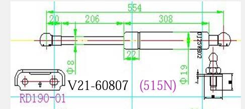 Амортизатор багажника jett  v21-60807 - JETT V2160807