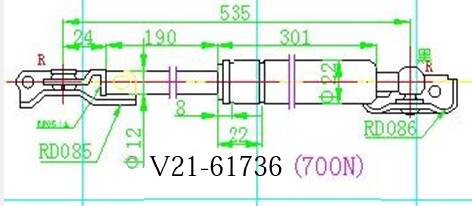 Амортизатор багажника jett  v21-61736 - JETT V2161736