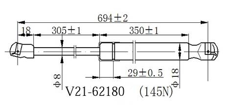 Амортизатор капота jett  v21-62180 - JETT V2162180
