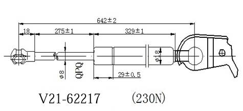 Амортизатор капота jett  v21-62217 - JETT V2162217