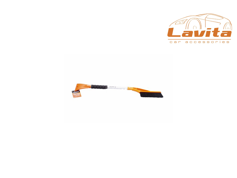 Скребок с щёткой НА металической ручке (короткий) 73*11см - Lavita LA250220