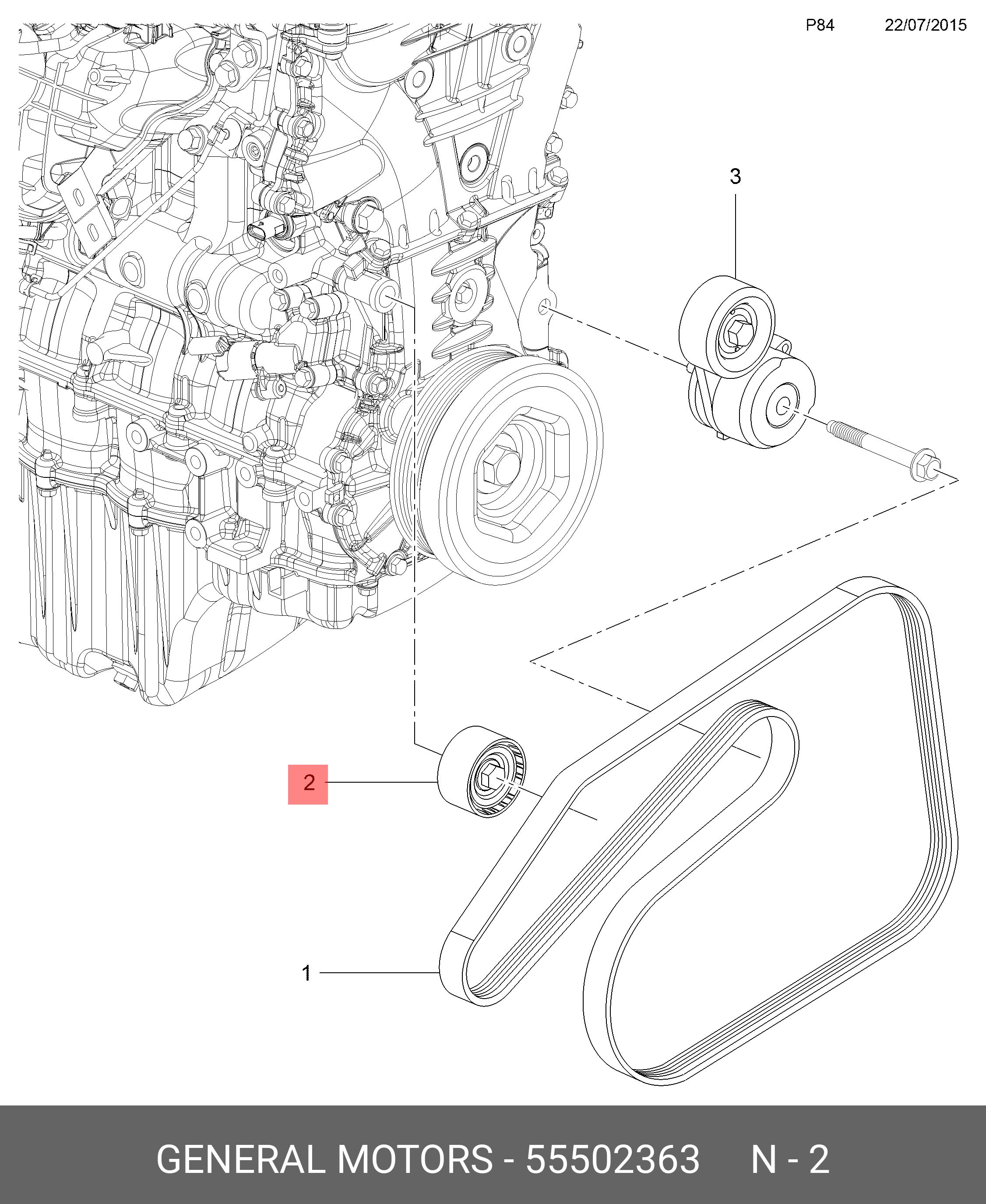 Ролик приводного ремня / opel astra-j,insignia,zafira-c 1.6 xht,shl,sh - Opel 55502363