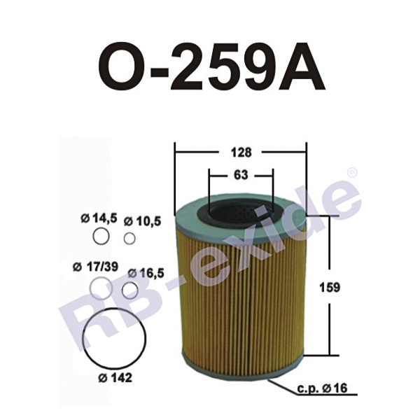O-259a фильтр масляный RBA - Rb-exide O259A