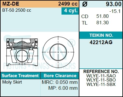 Поршень - Teikin 42212AGSTD