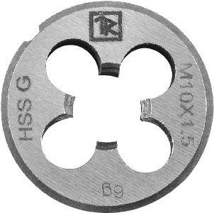 Плашка d-drive круглая ручная с направляющей в наборе М3х0.5, hss, Ф25х9 мм - Thorvik MDG305