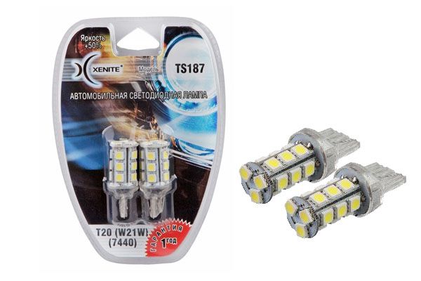 Диод xenite ts187 12V (t20/w21w/ 7440) яркость+50% Б-Р 2ШТ - XENITE 1009293
