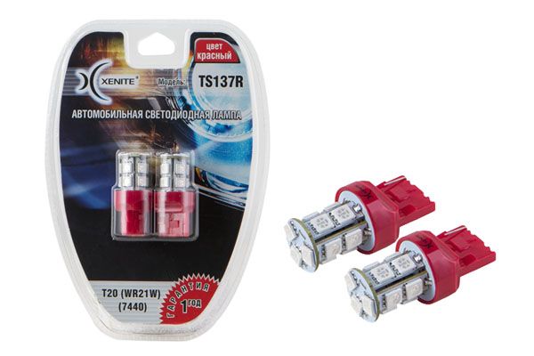 Диод xenite ts137r 12V (t20/ wr21w/7440) цвет:красный 2ШТ - XENITE 1009491