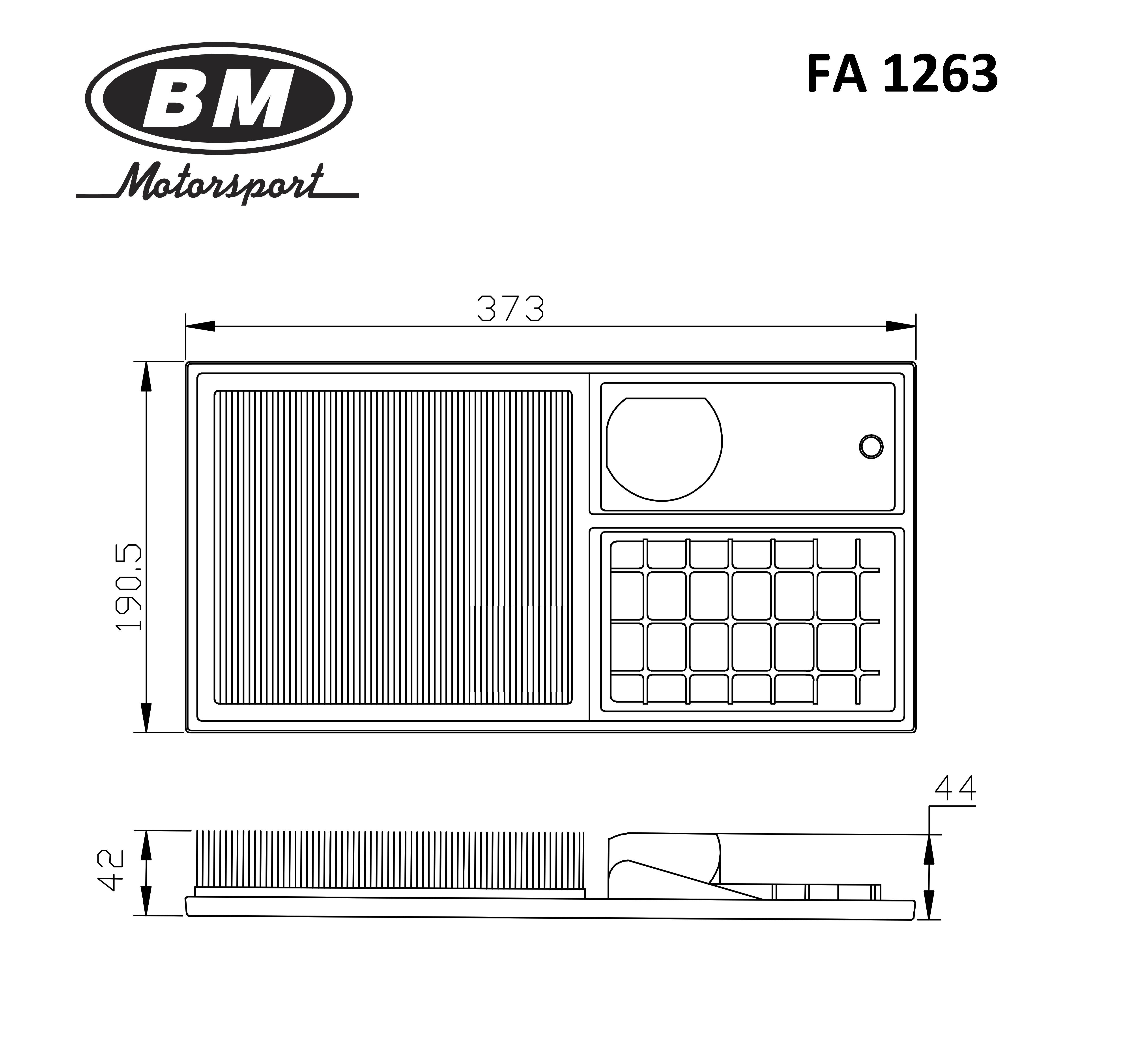 Фильтр воздушный fabia, oktavia, polo, golf, jetta - BМ-Motorsport FA1263