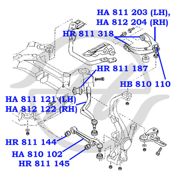 Сайлентблок верхнего рычага передней подвески - Hanse HR811318
