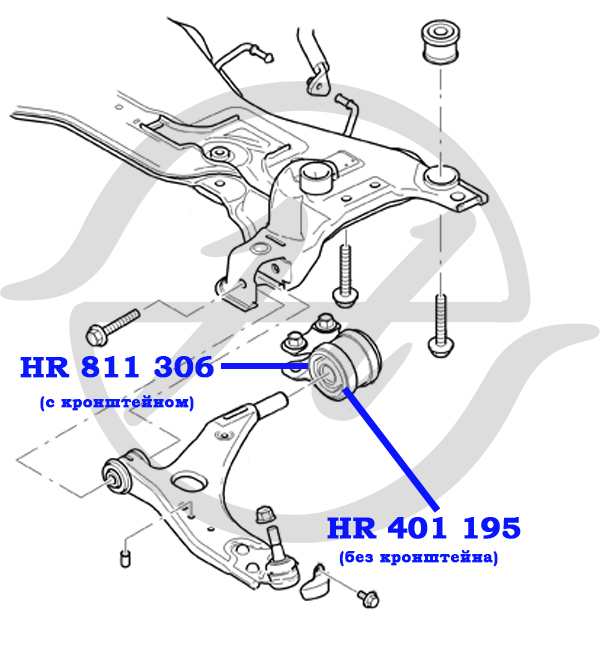 Сайлентблок нижнего рычага передней подвески задний - Hanse HR401195