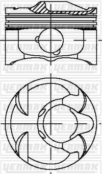 Поршень ДВС с кольцами opel insignia 2.0t 16V a20nht/a20nft =86 1.2x1.5x2 std 07> - YENMAK 3904234000