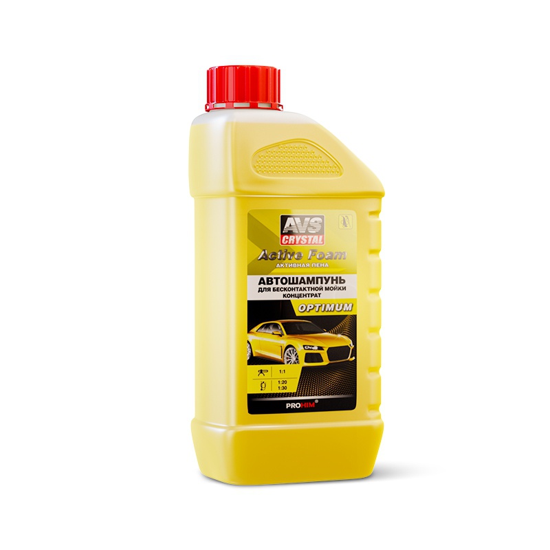Автошампунь для б/к мойки Active Foam 1:1 pf-10 optimum 1 л - AVS A07533S